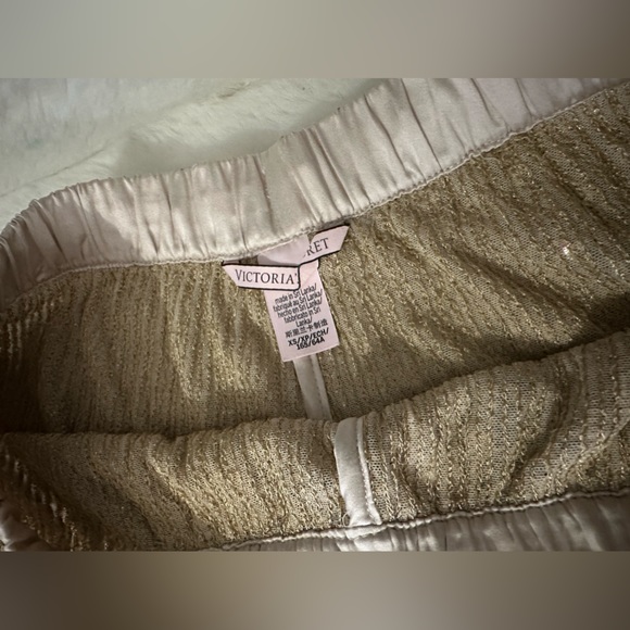 EUC Victorias Secret Gold Sequin Bling Jogger Drawstring Relax Lounge Shorts XS - Picture 5 of 8